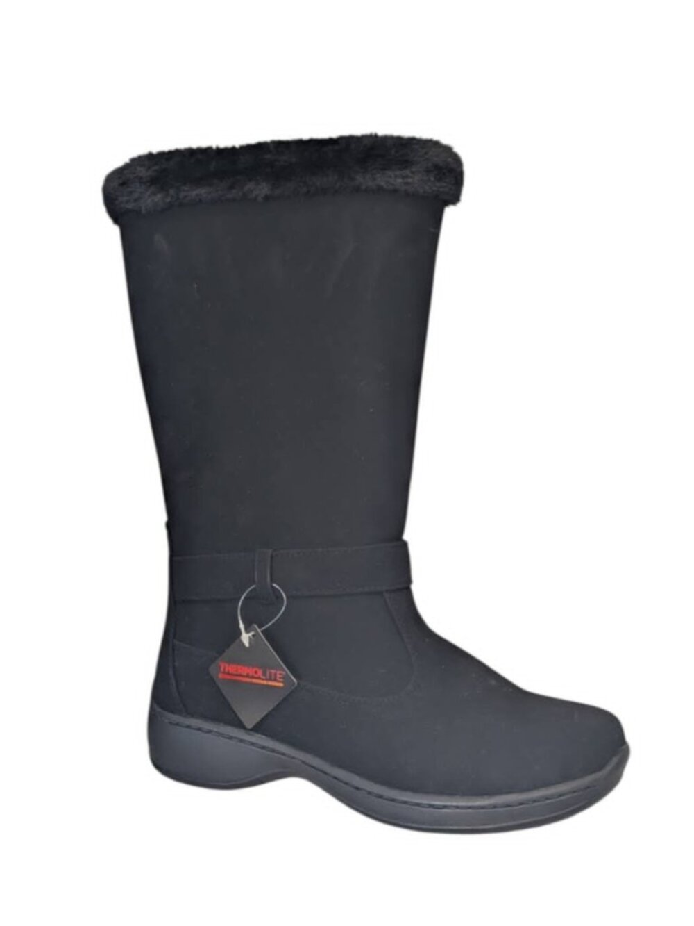 Tundra "Ruth" Black Faux-Suede Winter Boots, Size 7 - O
